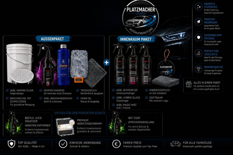 Komplettpaket Außen und Innen detailing package for 110 euros
